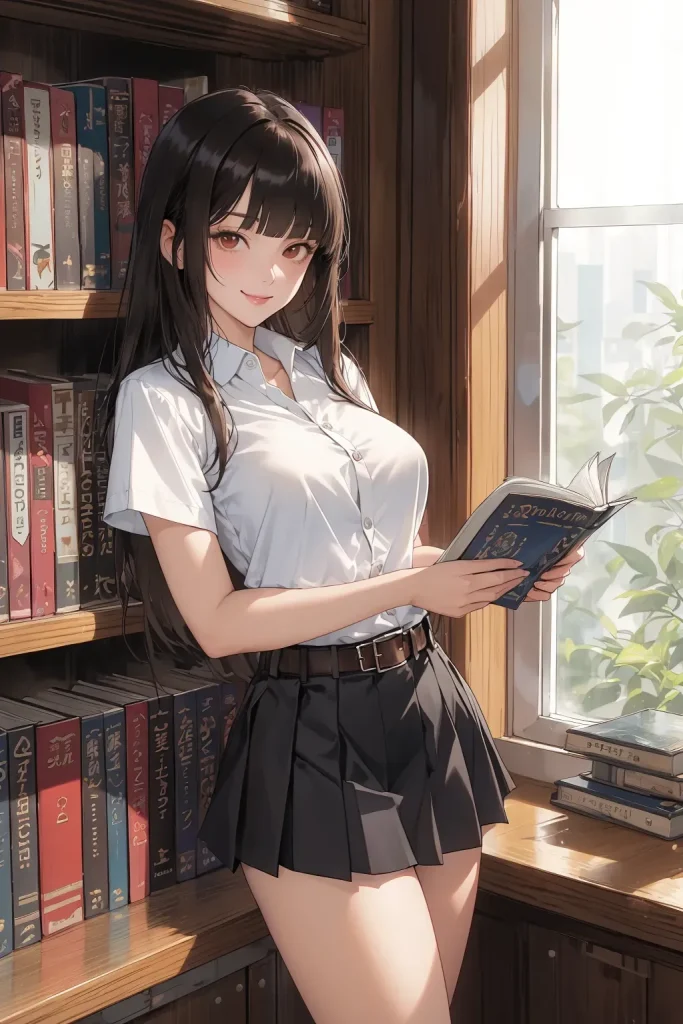 Bishoujo in the library