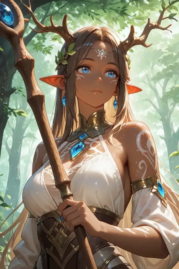 Antlered Dark-Skinned Elf