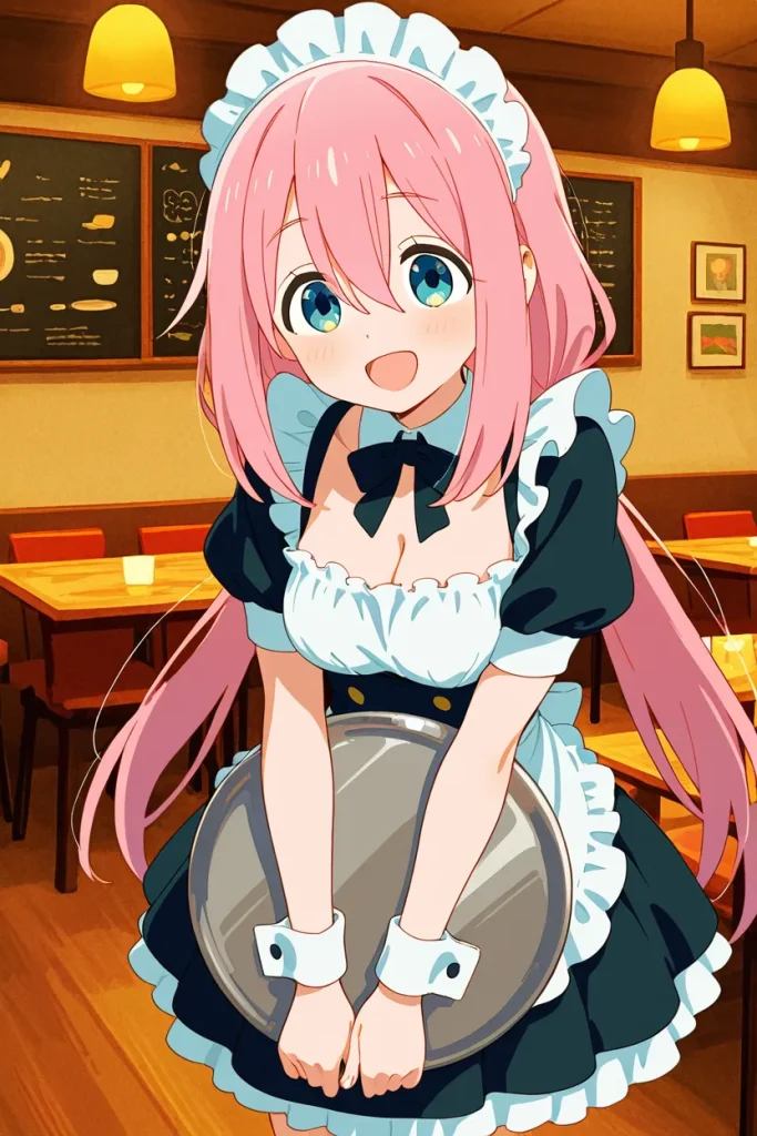 AI-generated long-haired maid
