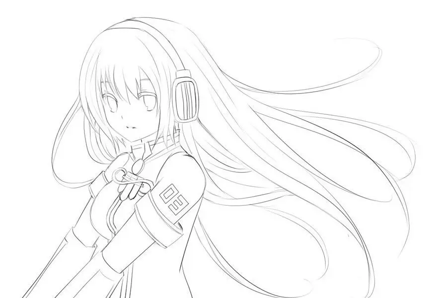 anime girl sketch