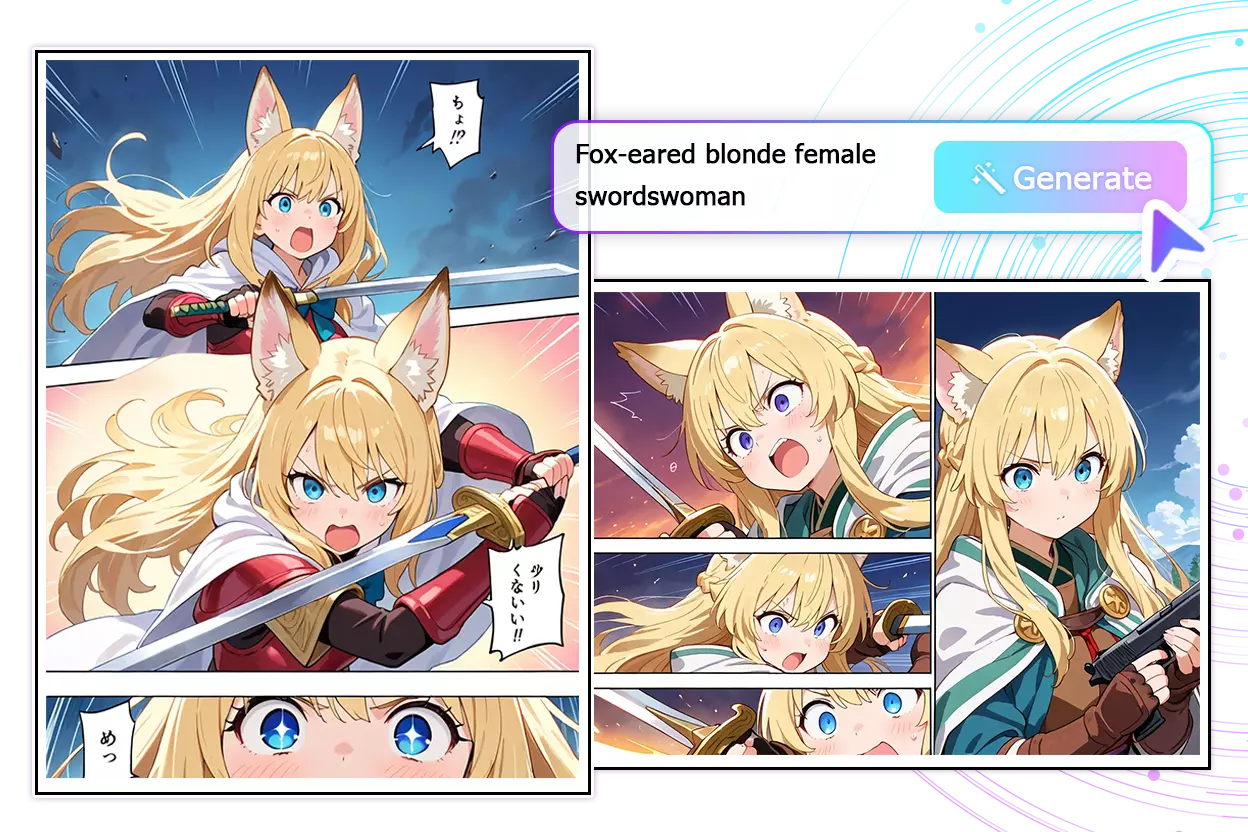 Large preview of a manga page created with AI Manga Generator