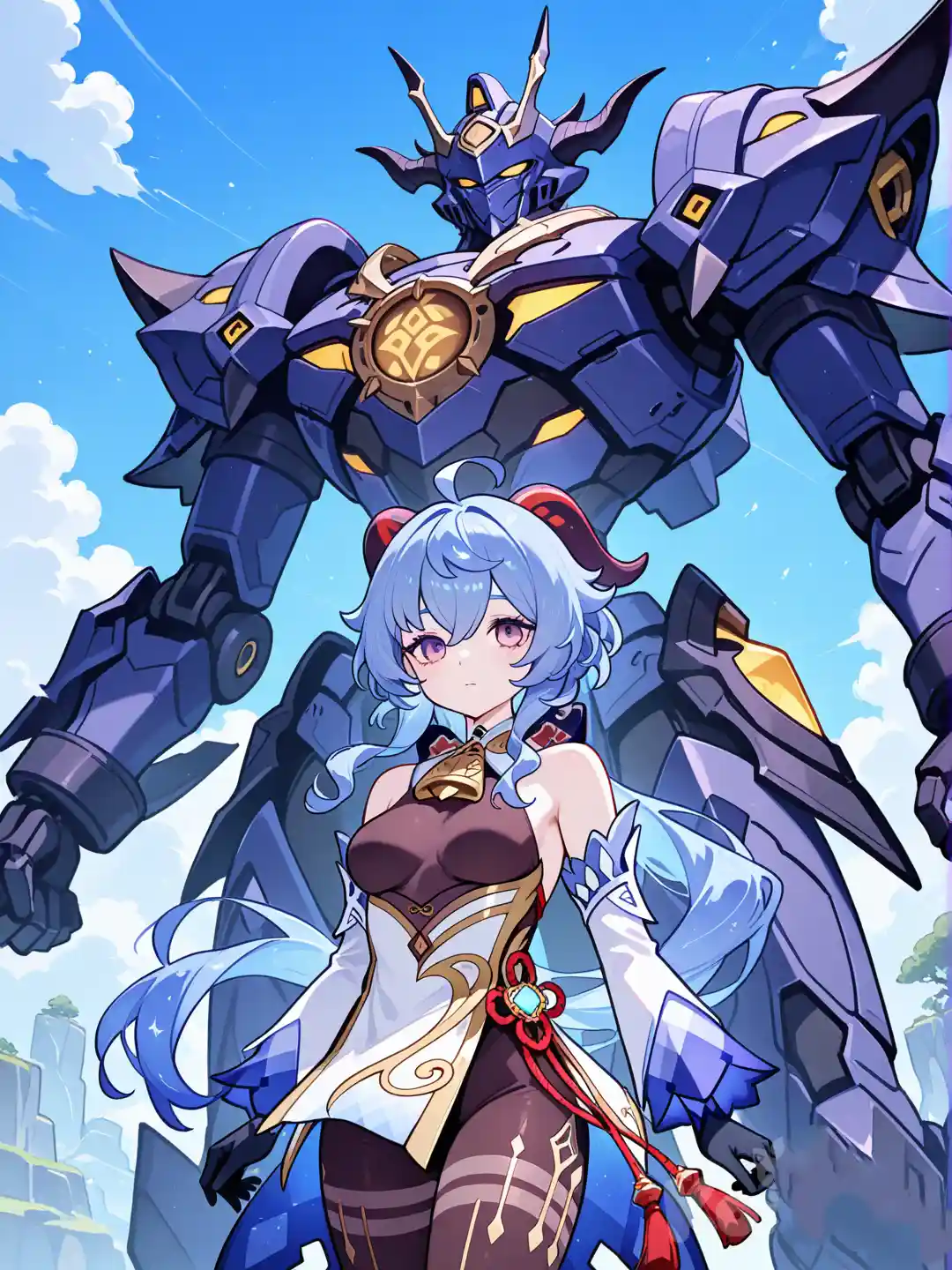 Ganyu and Mecha Guardian