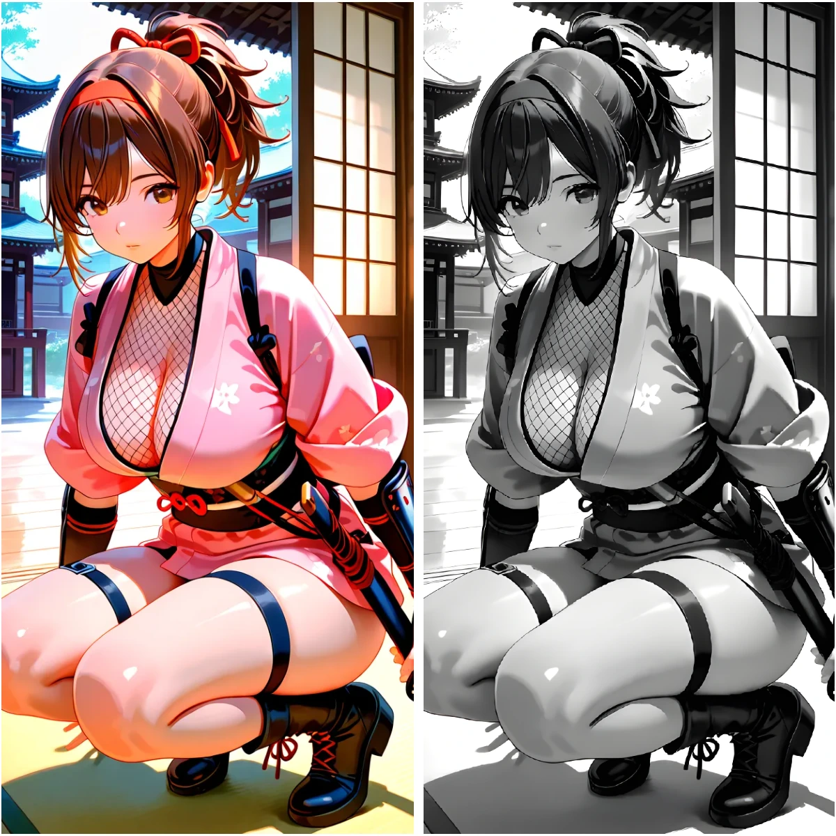 use black and white image to create manga