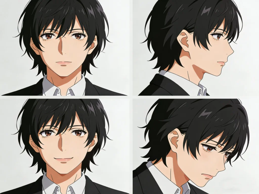 Examples of Facial Expressions From Different Angles in Manga