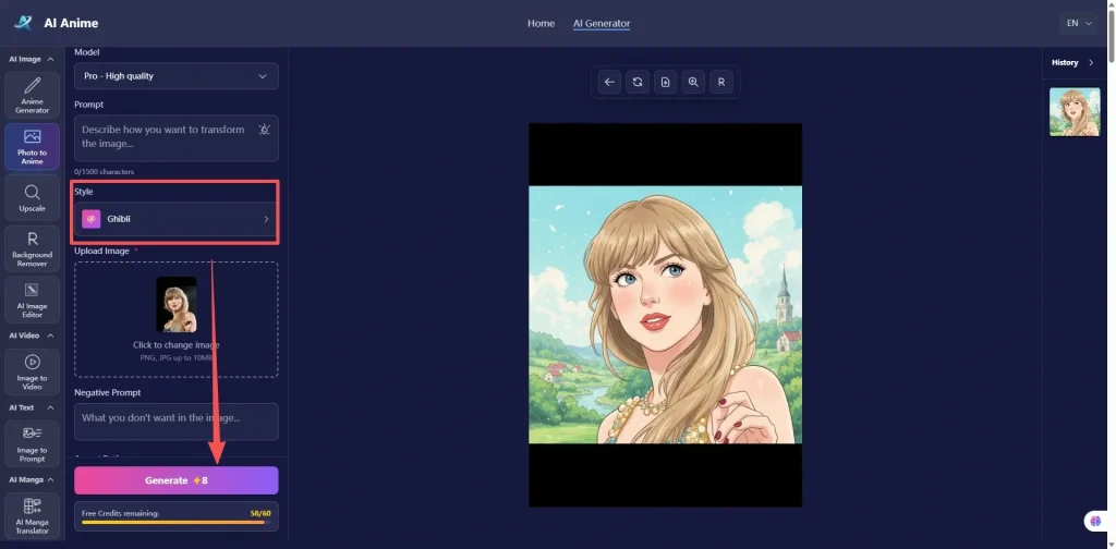 aianime.io による写真アニメ化の生成結果