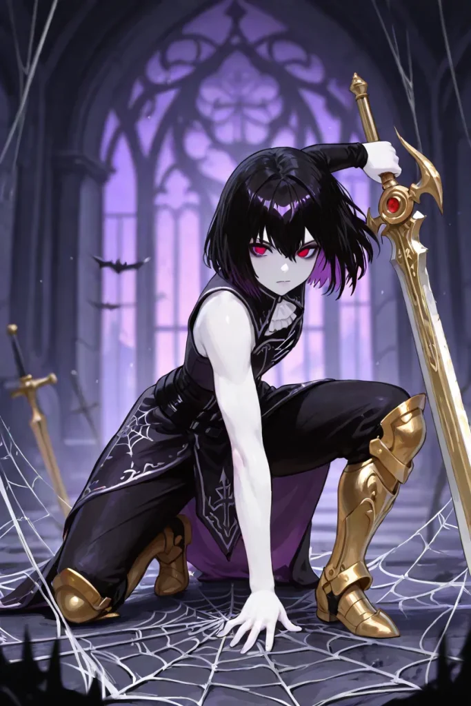 AI-generated Gothic Female Warrior