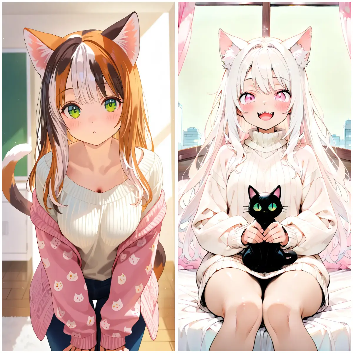 two different neko characters