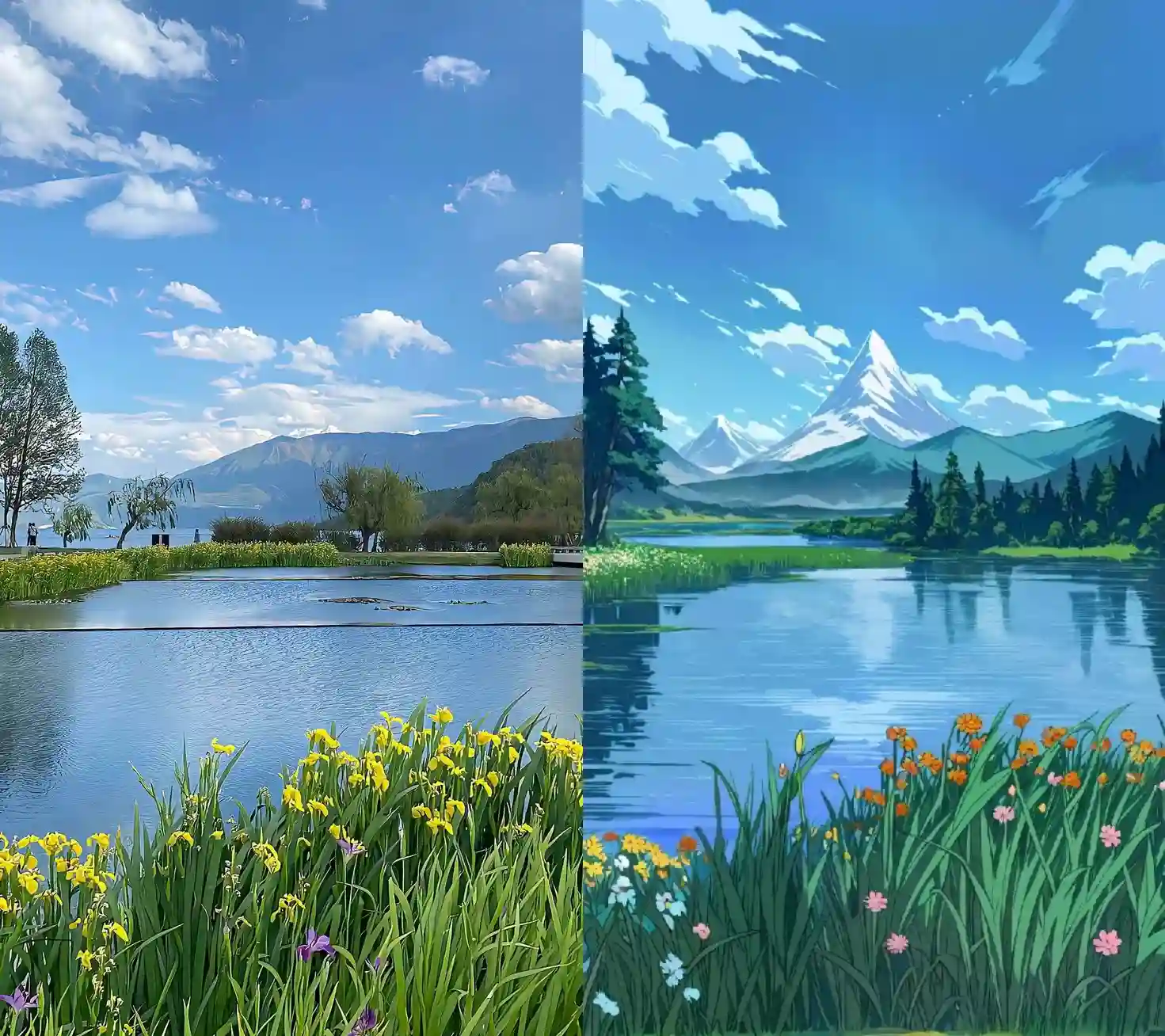 Scenery to Anime