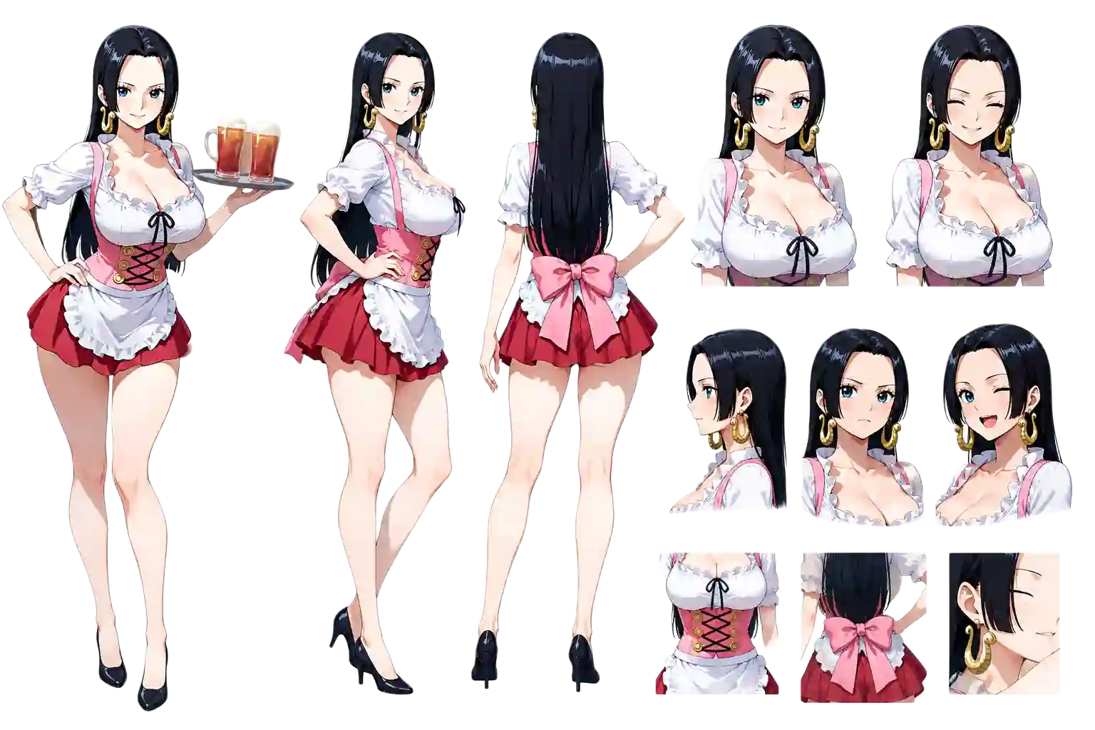 AI generated character reference sheet with multiple views