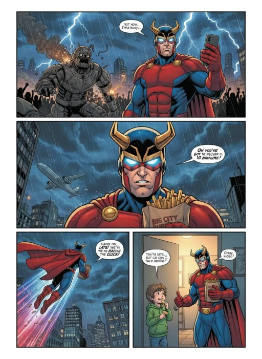 A Superhero Delivering Food